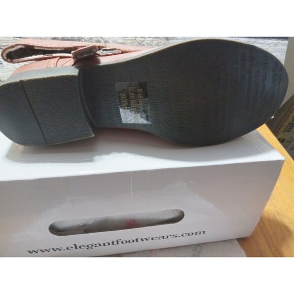 Women's Ankle Lace Up Combat Boots Bootie Two Way Fold Down Low Heels Cognac 6.5 - Picture 9 of 9